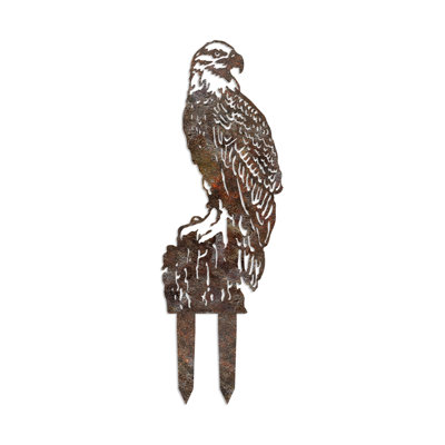Hand-Painted Decorative Garden Object, 15.7 x 14.2 inches | 100% Metal Construction (Thickness: 0.06 inches) | Unique Antiquation Finish, No Assembly Required | Perfect for Enhancing Outdoor Spaces & Gardens