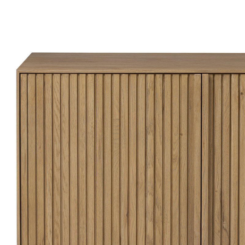 Leo 82'' W Solid Wood Sideboard, Rustic Light Natural Oak