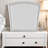 Exquisite Platinum-Finished Mirror With Sparkling Rhinestone Inlays And Expansive Viewing Area For Any Room