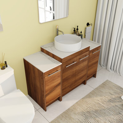 Meuble-lavabo simple 47,26 po avec comptoir en céramique