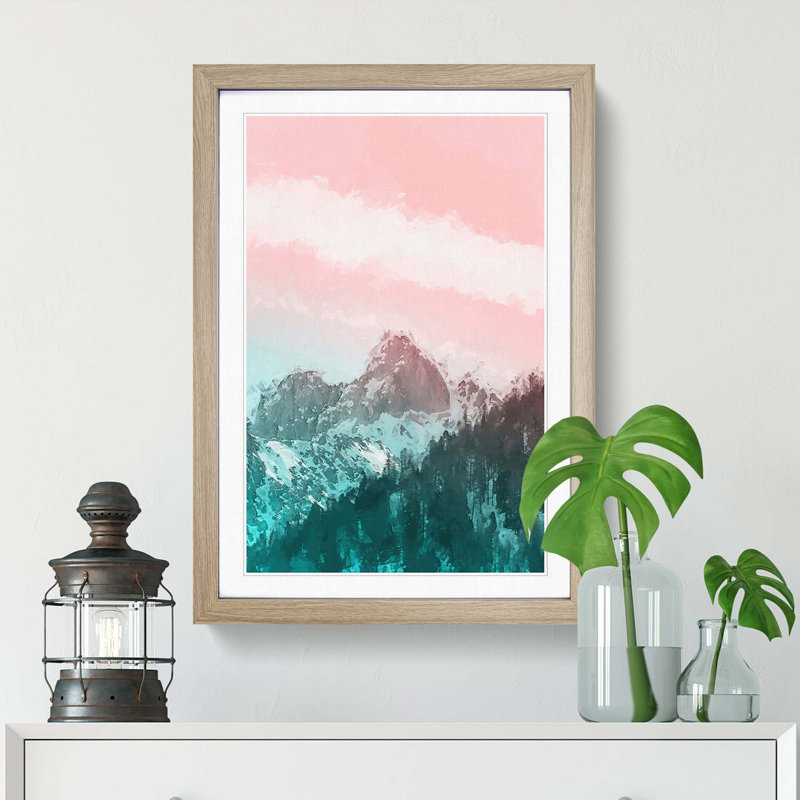 Cloud Stripe over the Mountains in Abstract - Picture Frame Graphic Art Print, Oak Framed, 65cm H x 48cm W x 2cm D