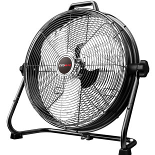 Ventilateur cylindrique industriel à grande vitesse 20 po ECOMAX, 2 vitesses à 2300 pi³ / min, tête inclinable à 270 °, fabrication en métal robuste avec pales en aluminium, rangement de cordon intégré, pour usage commercial et industriel