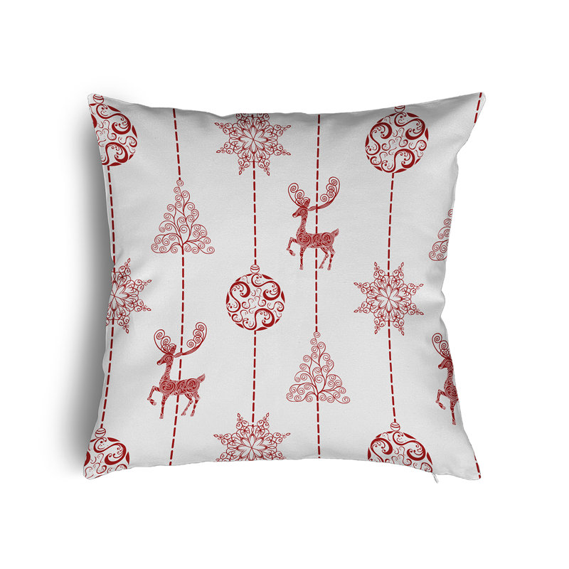 Christmas Lines Accent Pillow with Insert, White, 26" H x 26" W