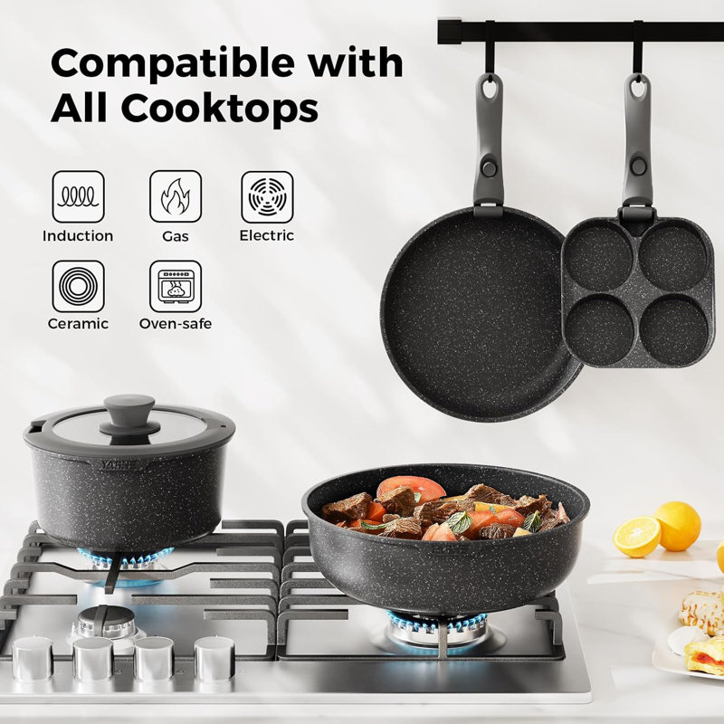 20 - Piece Aluminum Cookware Set, Grey