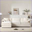 Canapé modulaire 103,5 po en L modulaire à 4 places avec siège large et large, repose-pieds mobile pour le salon | Chenille | Crème-1029776776