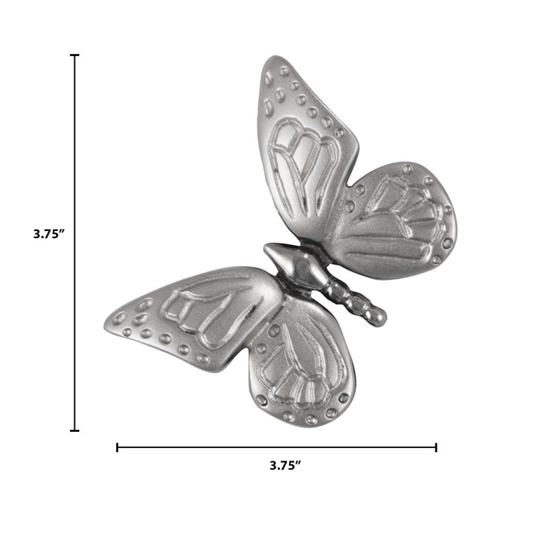 Bouton-poussoir papillon monarque, Argent nickel