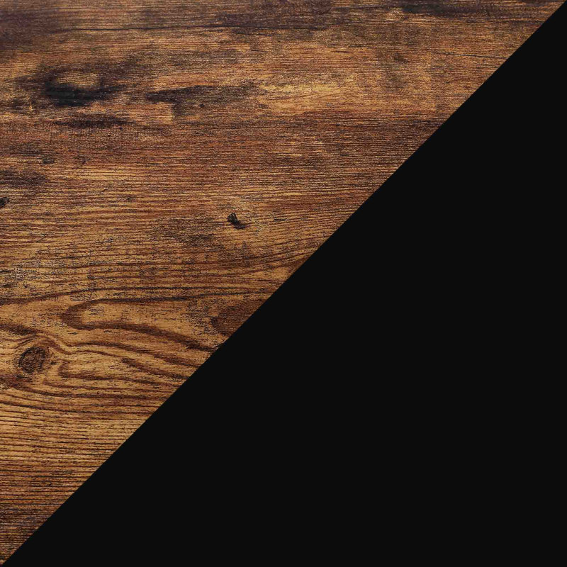 Loucks Ladder Bookcase, 41" H x 23" W x 6" D, Black/Barnwood