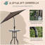 Outsunny 4 Piece Outdoor Patio Dining Furniture Set, 2 Folding Chairs, Adjustable Angle Umbrella, Wave Textured Tempered Glass Dinner Table, Black