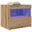 Bedside Cabinet With LED Lights 50X40x45 Cm-1894841503
