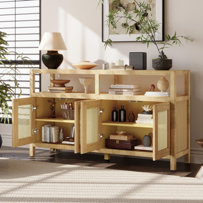 Bohemian Style Rattan Buffet Storage Cabinet