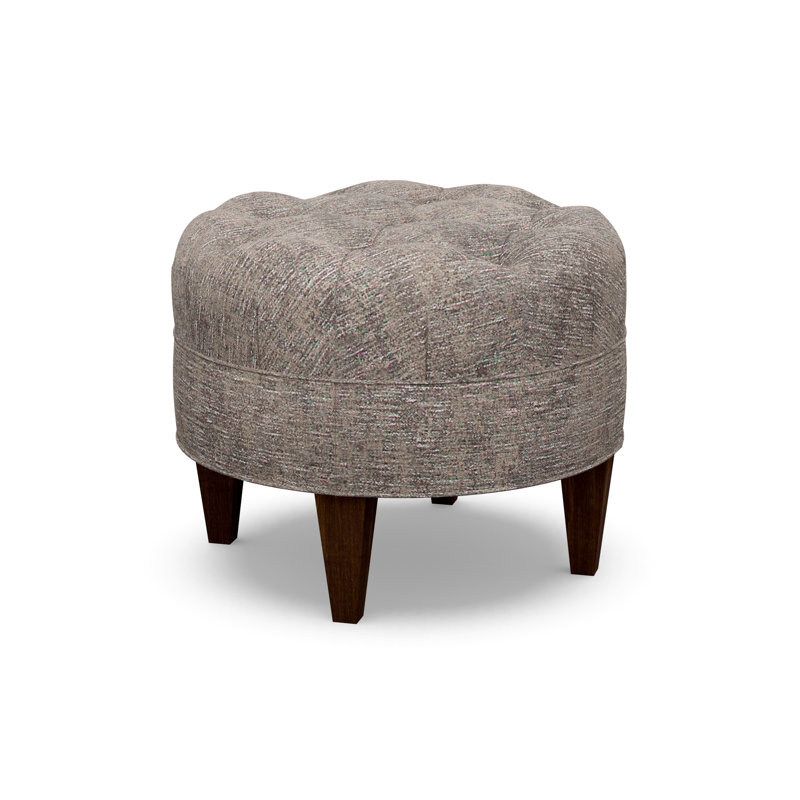 Round Tufted Ottoman, 7064-88, Walnut