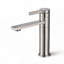 Robinet de lavabo de salle de bain à un trou en acier inoxydable à finition nickel brossé