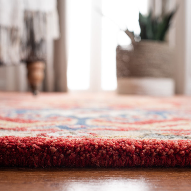 Birch Lane™ Goddard Handmade Wool Red/Yellow Rug & Reviews | Wayfair