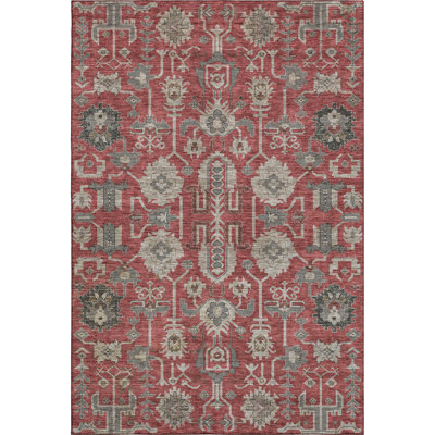 Premium Machine Washable Prisco Red Rug