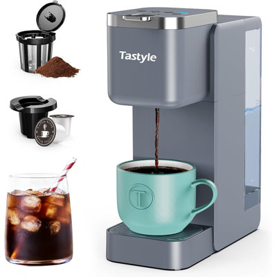 Single Serve Coffee Maker, Iced And Hot Coffee Machine For K Cup & Grounds, Compact Design, 40Oz Removable Water Reservoir