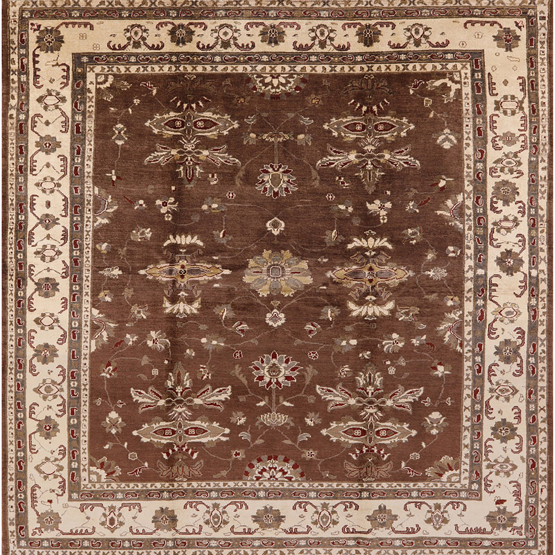 Tapis beige / brun Edmonton Edmonton, Carré 6 pi