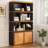 70'' Bookshelf  Bookcase With Storage Cabinet Book Shelf With Doors