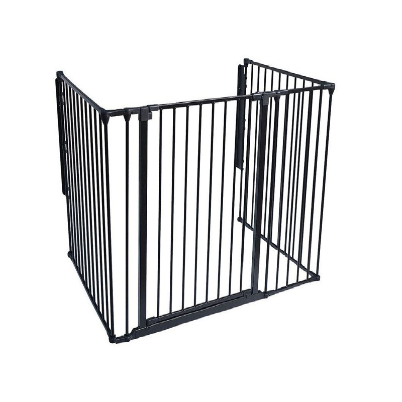 Frederick Steel Fireplace Screen, Black, 51D x 164W cm