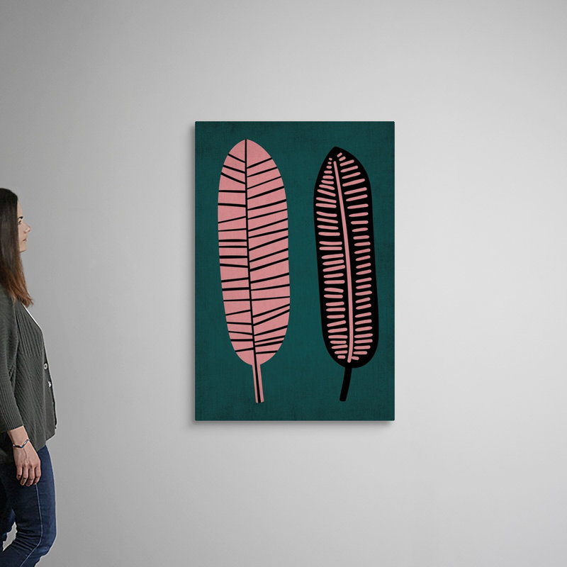 «Two Leafs», art mural sur toile, Toile tendue, H 48 po x l 32 po