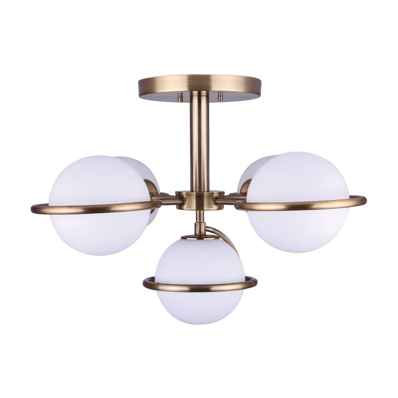 Frosted Glass Semi Flush Mount