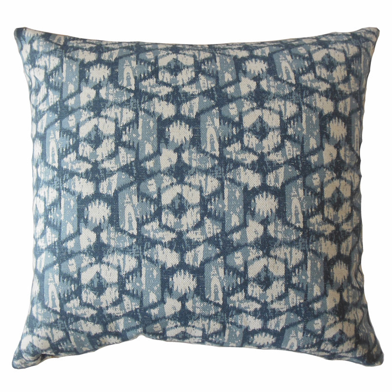 Oreiller en coton Whistler Ikat, 20 po x 20 po, Aluminium