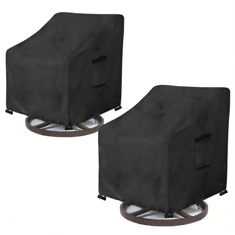 Waterproof Outdoor Swivel Patio Chair Cover, 2 Pack, (Black)
