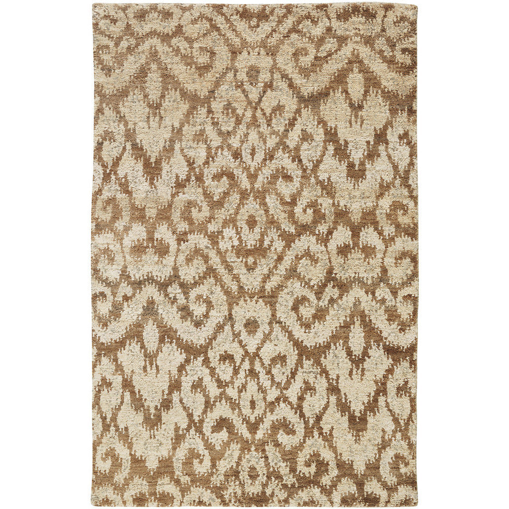 Dunsmore Ikat Hand Knotted Jute Beige Area Rug Bungalow Rose Rug 