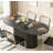 55.11"-70.86" Extendable Dining Table with Striped Legs-808843245
