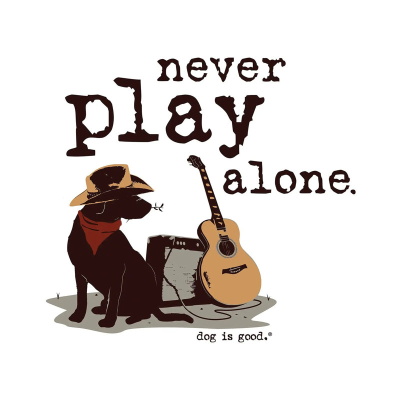 Never Play Alone by Dog Is Good And Cat Is Good - Wrapped Canvas Print, 30.48 cm H x 30.48 cm W