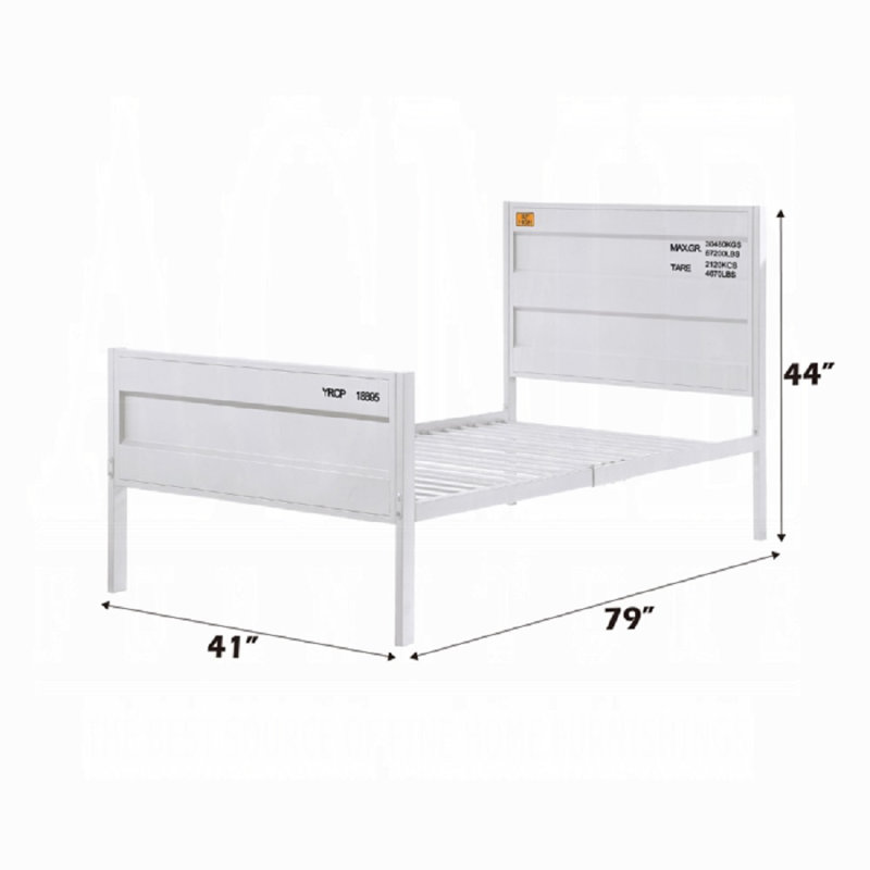 Lit simple Cargo, Simple, Blanc
