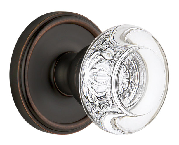 Grandeur Georgetown Rosette Double Dummy with Bordeaux Crystal Door Knob, Timeless Bronze