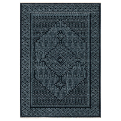Edner Global Center Medallion Blue/Teal Area Rug