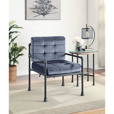 Metal Frame Accent Chair, Upholstered Chair For Living Room, Single Accent Chair For Home