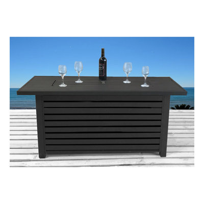 Table de foyer d'extérieur au propane / gaz naturel en acier avec couvercle Casselton