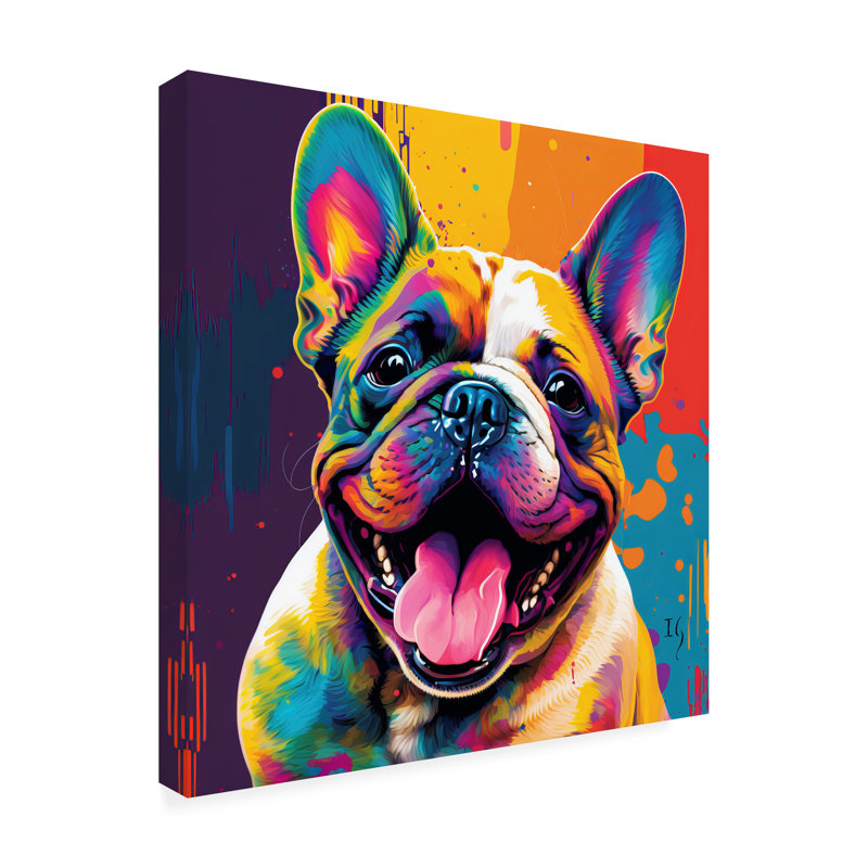 «Animals Vivid Bulldog Bliss», reproduction sur toile, L 14 po x H 14 po