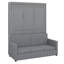 Lit escamotable double mural avec coussin moelleux