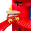 Ensemble de jeu de caserne de pompiers en bois à 3 étages Teamson Kids, caserne de pompiers rouge en forme de borne d'incendie rotative avec 24 figurines pour jeu d'imitation