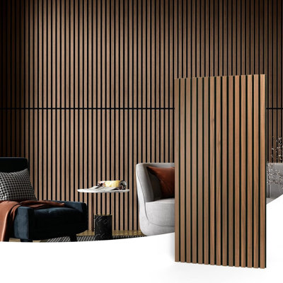 2 Wood Slat Acoustic Panels For Wall And Ceiling - 3D Flut...