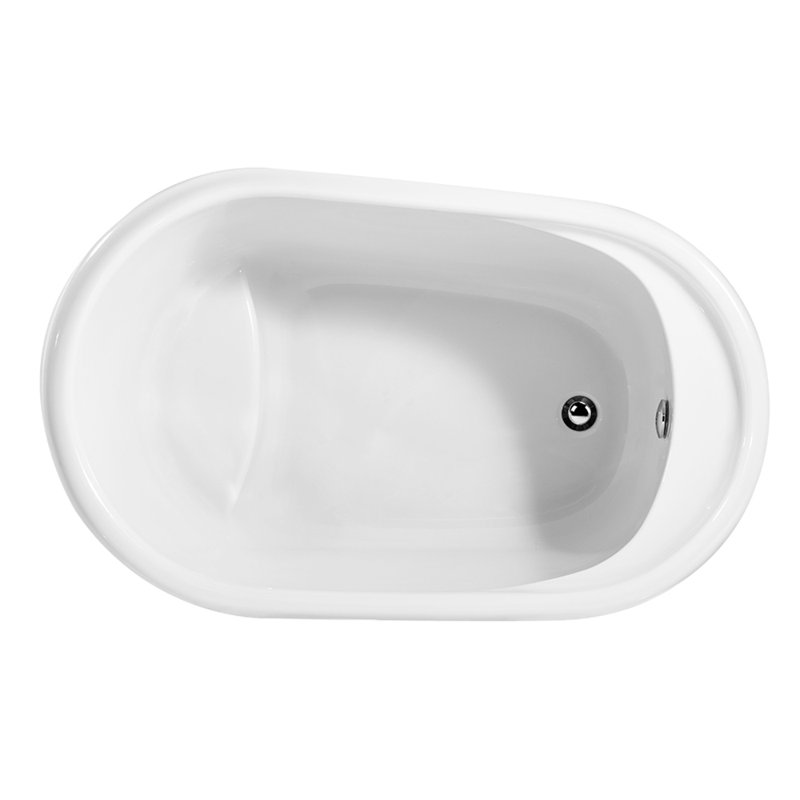 Baignoire de trempage autoportante en acrylique 51 "avec drain et plateau en bambou Streamline, Chrome poli