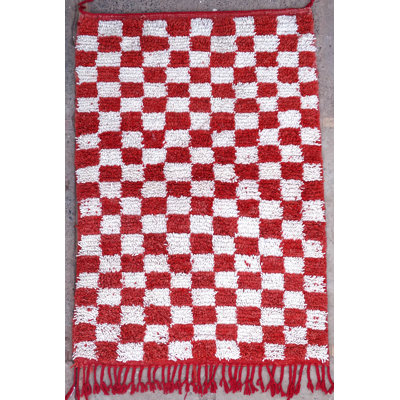 Rectangle 110 cm x 160 cm Hand Woven Berber Area Rug