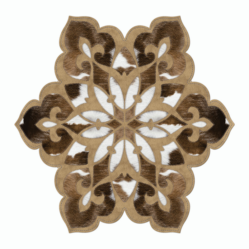 Tapis brun / blanc tissé à la machine Ekstrom, Nouveauté 5 pi 3 po x 5 pi 3 po
