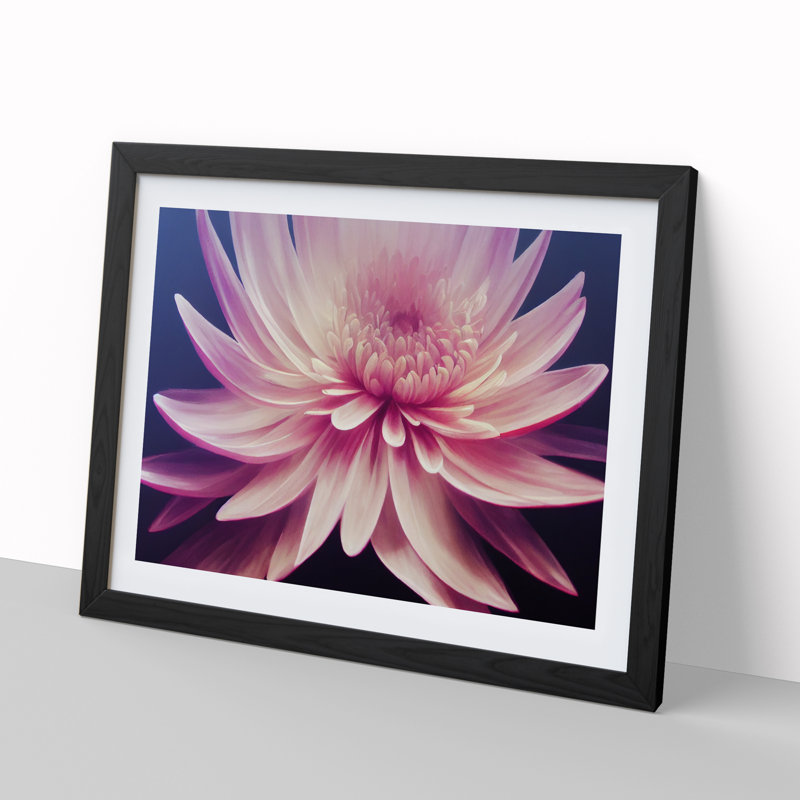 Ravishing Chrysanthemum Flower - Single Picture Frame Print, 46cm H x 64cm W x 2cm D, Black Framed