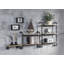 Brantley Oak & Sandy Black Finish Wall Rack, Industrial Style With Metal Frame And Durable MDF Shelves For Modern Decor.