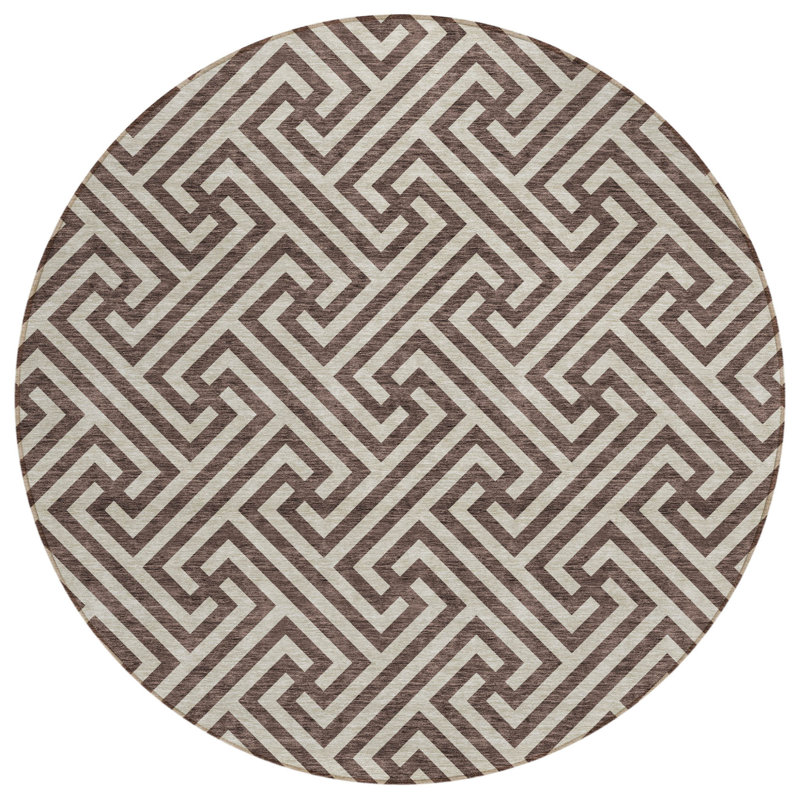 Tapis rond beige 8 po