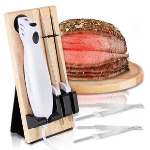 Acheter Couteau électrique sans fil – Couteau électrique pour découper la  viande, le steak, le poisson, la volaille, le pain, les légumes avec lames  dentelées en acier inoxydable