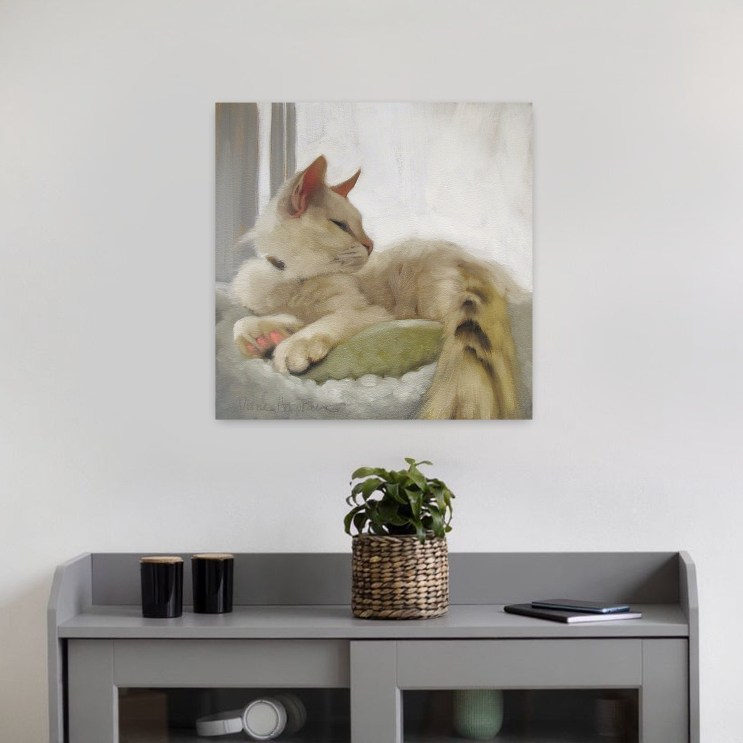 Latitude Run® Through The Window Contemporary Cat Art | Wayfair