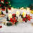 Christmas Poinsettia Candelabrum Centerpiece With Flameless Candles