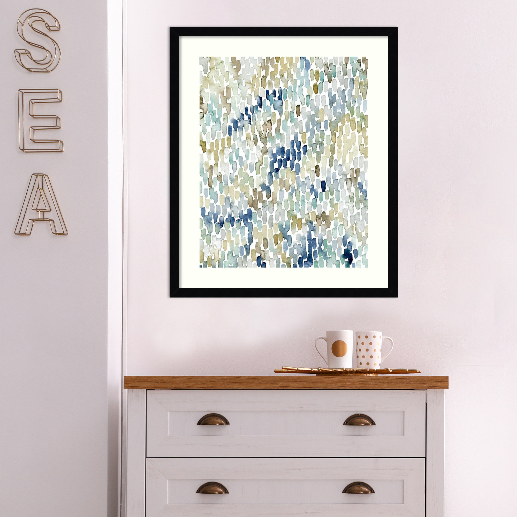 River Wavelets I by Grace Popp, Black Framed Paper, 37" H x 31" W