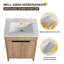 Meuble-lavabo sur pied simple avec plateau en céramique 24 po Bellalynn, meuble-lavabo sur pied avec 2 portes et 1 tablette réglable-1258071359
