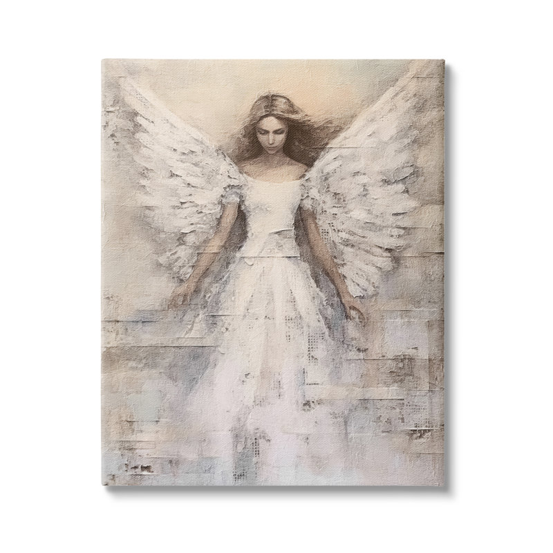 «Spiritual Abstract Angel», art mural sur toile par Riley B, H 48 po x l 36 po x P 1,5 po